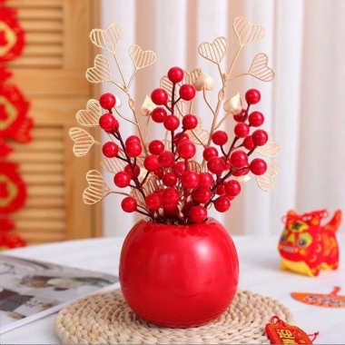 Combo 50-100 nhánh đào đông, quả cherry đỏ - Trang trí tháp bánh nước Tết 2.026, 125.000₫ 2