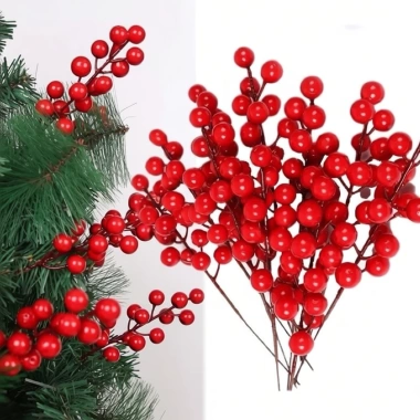 Combo 50-100 nhánh đào đông, quả cherry đỏ - Trang trí tháp bánh nước Tết 2.026, 125.000₫ 3
