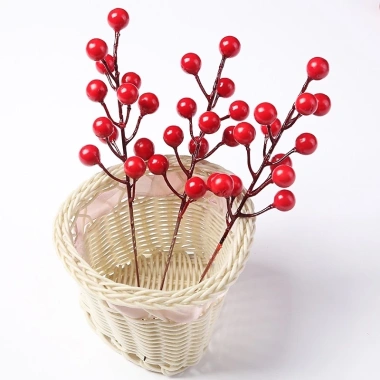 Combo 50-100 nhánh đào đông, quả cherry đỏ - Trang trí tháp bánh nước Tết 2.026, 125.000₫ 4