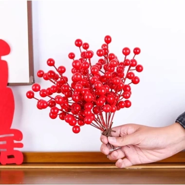 Combo 50-100 nhánh đào đông, quả cherry đỏ - Trang trí tháp bánh nước Tết 2.026, 125.000₫ 8