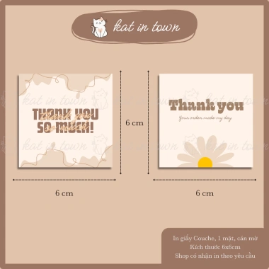 Combo 50-100 Thẻ Cảm Ơn Vintage 6x6cm Giấy Couche Cán Màng Mờ 2 Mặt 16.000₫ 3 Combo 50-100 Thẻ Cảm Ơn Vintage 6x6cm Giấy Couche Cán Màng Mờ 2 Mặt 16.000₫ 3