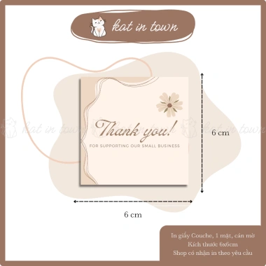 Combo 50-100 Thẻ Cảm Ơn Vintage 6x6cm Giấy Couche Cán Màng Mờ 2 Mặt 16.000₫ 10 Combo 50-100 Thẻ Cảm Ơn Vintage 6x6cm Giấy Couche Cán Màng Mờ 2 Mặt 16.000₫ 10