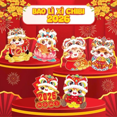 Combo 50 Bao Lì Xì Tết 2.026 Chibi Dễ Thương Phản Quang Đầy Đủ Mẫu Giá 16.000₫ 2