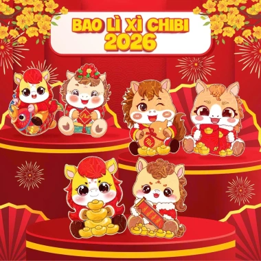 Combo 50 Bao Lì Xì Tết 2.026 Chibi Dễ Thương Phản Quang Đầy Đủ Mẫu Giá 16.000₫ 7