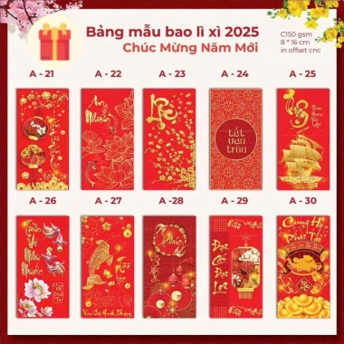Combo 50 Bao Lì Xì Tết 2.026 - In Sắc Nét, Đa Dạng Mẫu A20-A30 Giá 33.516 VND