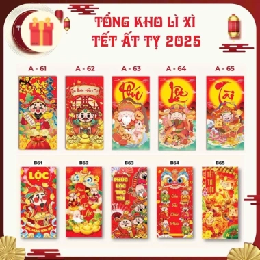 Combo 50 Bao Lì Xì Tết 2.026 - In Sắc Nét, Đa Dạng Mẫu A20-A30 Giá 33.516 VND