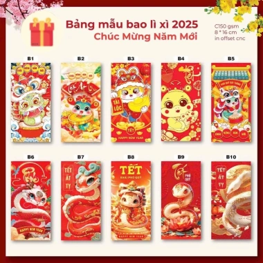 Combo 50 Bao Lì Xì Tết 2.026 - In Sắc Nét, Đa Dạng Mẫu A20-A30 Giá 33.516 VND