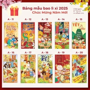 Combo 50 Bao Lì Xì Tết 2.026 - In Sắc Nét, Đa Dạng Mẫu A20-A30 Giá 33.516 VND