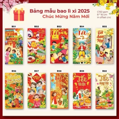 Combo 50 Bao Lì Xì Tết 2.026 - In Sắc Nét, Đa Dạng Mẫu A20-A30 Giá 33.516 VND