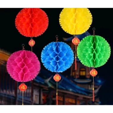 Combo 50 cái mix 4 màu lồng đèn tú cầu ngẫu nhiên Trang trí Tết lễ hội 225k