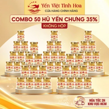 Combo 50 Hũ Yến Chưng Sẵn 35% Tổ Yến 70ml - Yến Việt Tinh Hoa Quà Sinh Nhật 499k