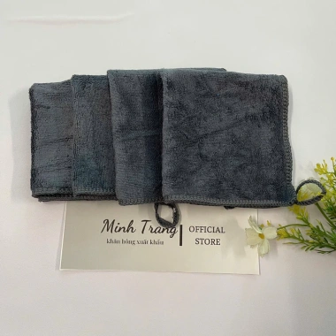 Combo 50 khăn vuông microfiber 25x25cm, móc treo, thấm hút tốt, lau ô tô, kính, giá 195k