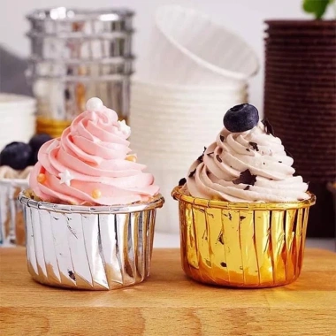 Combo 50 ly cupcake lớn màu vàng bạc - Giá ưu đãi 50.000đ, chất lượng cao 2