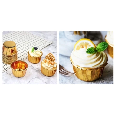 Combo 50 ly cupcake lớn màu vàng bạc - Giá ưu đãi 50.000đ, chất lượng cao 4