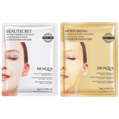 Combo 50 Miếng Mặt Nạ Thủy Tinh Collagen Bioaqua Mix Đủ Màu Dưỡng ẩm Sáng da 300k
