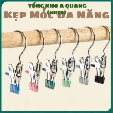 Combo 50 Móc Kẹp Đơn Đa Năng Thép Không Gỉ Silicon Chống Tuột Treo Quần Áo Inox