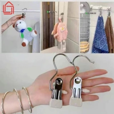 Combo 50 Móc Kẹp Đơn Đa Năng Thép Không Gỉ Silicon Chống Tuột Treo Quần Áo Inox