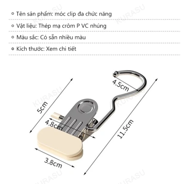 Combo 50 Móc Kẹp Inox Treo Quần Áo Đa Năng - Đầu Silicon Chống Trượt, Giá ưu đãi 38.515 VND 8