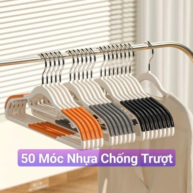 Combo 50 Móc Nhựa Treo Quần Áo Chống Trượt Xoay 360 Độ - Dẻo Đàn, Giá 45.000 VNĐ