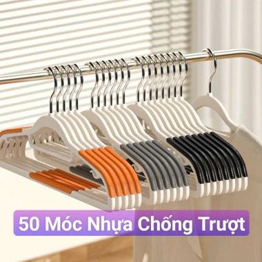 Combo 50 Móc Nhựa Treo Quần Áo Chống Trượt Xoay 360 Độ - Dẻo Đàn, Giá 45.000 VNĐ