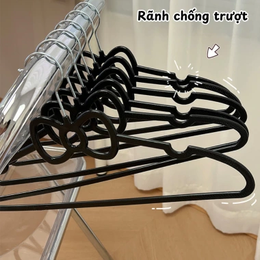 Combo 50 móc treo quần áo hình nơ 2 dây chống trượt nhựa PP dẻo - 56.000đ