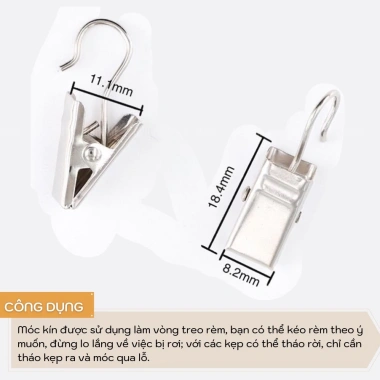 Combo 50 móc treo rèm kẹp đa năng tiện dụng – Giá chỉ 96.000 VNĐ, giảm mạnh, tiết kiệm ngay