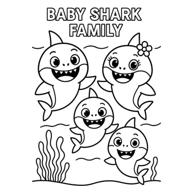 Combo 50 Tờ Tranh Tô Màu Baby Shark 2 Cho Bé - Giấy Dày Đẹp M165 Giá 25.000