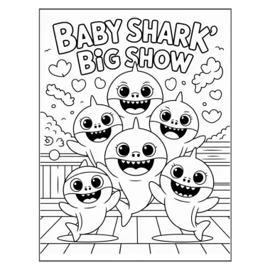 Combo 50 Tờ Tranh Tô Màu Baby Shark 2 Cho Bé - Giấy Dày Đẹp M165 Giá 25.000