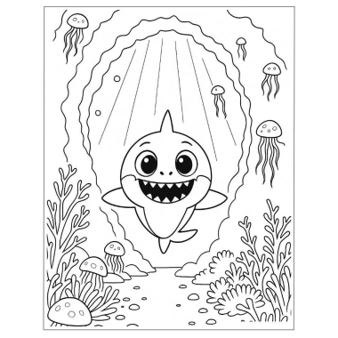Combo 50 Tờ Tranh Tô Màu Baby Shark 2 Cho Bé - Giấy Dày Đẹp M165 Giá 25.000