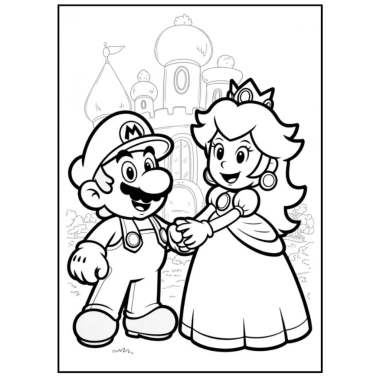 Combo 50 tờ Tranh Tô Màu Super Mario cho Bé - Giá ưu đãi 15.000đ