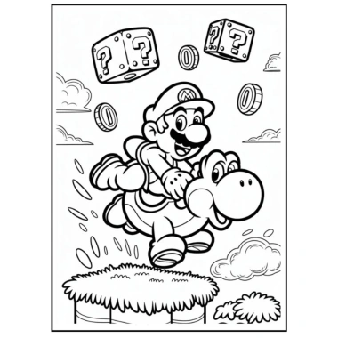 Combo 50 tờ Tranh Tô Màu Super Mario cho Bé - Giá ưu đãi 15.000đ