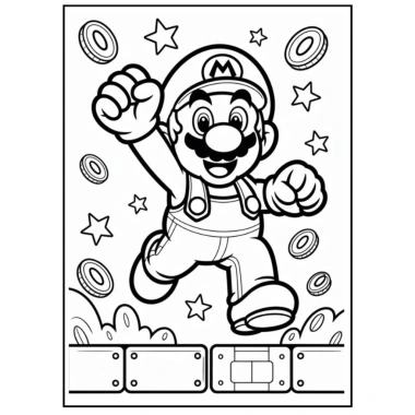 Combo 50 tờ Tranh Tô Màu Super Mario cho Bé - Giá ưu đãi 15.000đ