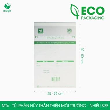 Combo 50 túi đóng hàng niêm phong phân hủy đa size - Thân thiện môi trường, giá ưu đãi 71.250₫ Magix Packaging