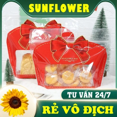 Combo 50 túi zip nơ đỏ đựng bánh kẹo Giá ưu đãi 104.999₫ thiết kế xinh, bền