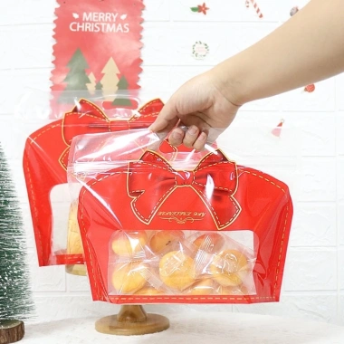 Combo 50 túi zip nơ đỏ đựng bánh kẹo Giá ưu đãi 104.999₫ thiết kế xinh, bền