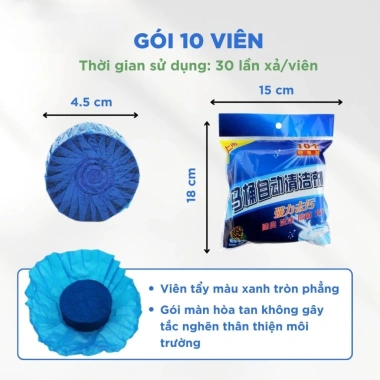 Combo 50 Viên Thả Bồn Cầu - Viên Khử Mùi Hôi, Tẩy Rửa Sạch, Diệt Khuẩn Xả Toilet, Giá 32.222 VND 3
