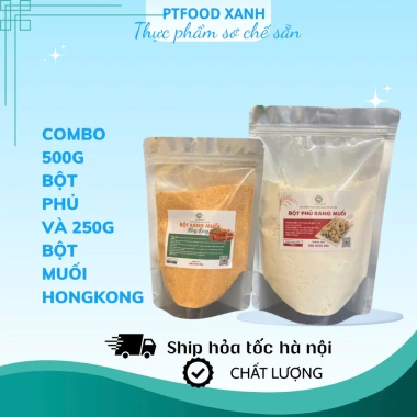 Combo 500g bột phủ + 250g bột muối Hongkong - Gà & Ếch rang muối, chỉ 89.000đ