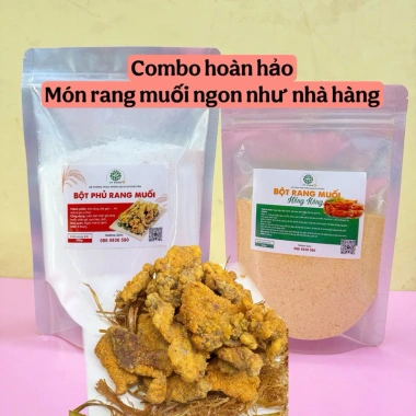 Combo 500g bột phủ + 250g bột muối Hongkong - Gà & Ếch rang muối, chỉ 89.000đ