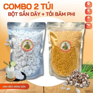 Combo 500g Tỏi Băm Phi + 500g Bột Sắn Dây - Thơm Ngon Vàng Giòn, chỉ 217.000₫ Combo 500g Tỏi Băm Phi + 500g Bột Sắn Dây - Thơm Ngon Vàng Giòn, chỉ 217.000₫