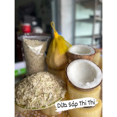 Combo 500gr Cốm Dẹp và Dừa Sáp Loại 3 Size Lớn - Đặc Sản Trà Vinh Giá 97.000