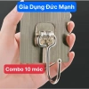 Combo 50+20 móc bạc dán tường chịu lực 20kg inox 304 siêu dính - Tiện lợi, chắc chắn, giá chỉ 13.5k 4