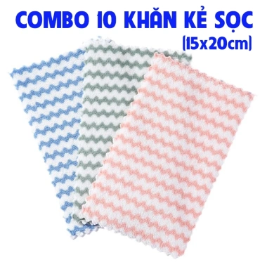 Combo 5/10 khăn lau bếp 15x20cm – thấm nước, kháng khuẩn, lau đa năng – 11.999đ