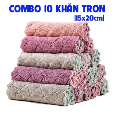Combo 5/10 khăn lau bếp 15x20cm – thấm nước, kháng khuẩn, lau đa năng – 11.999đ
