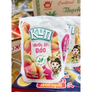 Combo 5/10 túi nước ép Kun trái cây vị táo cam đào - Giá 37.200 VND, tiết kiệm 8.184 VND