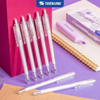 Combo 5/10/20 Bút gel Minimalist Thiên Long 0.5mm ngòi cao cấp mực xanh đen tím nét viết êm mượt