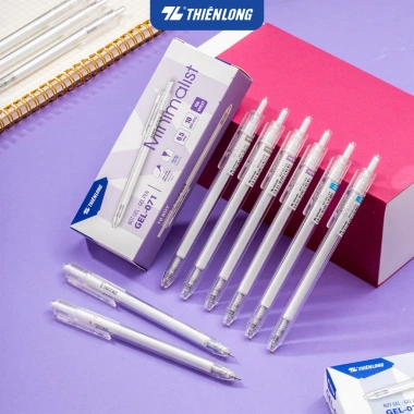 Combo 5/10/20 Bút gel Minimalist Thiên Long 0.5mm ngòi cao cấp mực xanh đen tím nét viết êm mượt