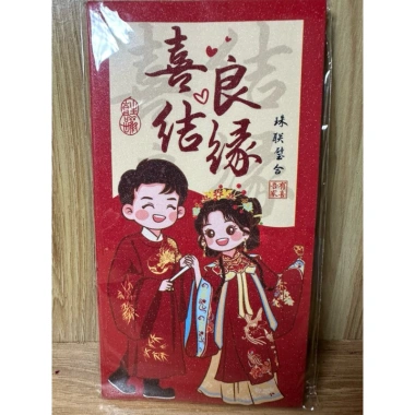 Combo 5c Lì xì đỏ may mắn giấy nhũ sang trọng cao cấp, Tết, đám cưới, ăn hỏi chỉ 15.000đ