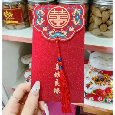 Combo 5c Lì xì đỏ may mắn giấy nhũ sang trọng cao cấp, Tết, đám cưới, ăn hỏi chỉ 15.000đ