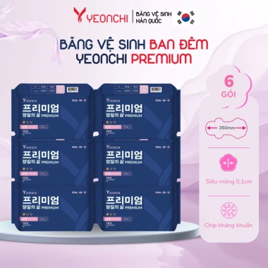 Combo 6 Băng vệ sinh ban ngày Yeonchi Premium 245mm có cánh Siêu thấm Siêu mỏng 0.1cm - 102.000đ