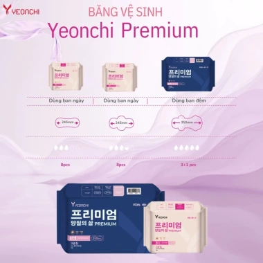 Combo 6 Băng vệ sinh ban ngày Yeonchi Premium 245mm có cánh Siêu thấm Siêu mỏng 0.1cm - 102.000đ